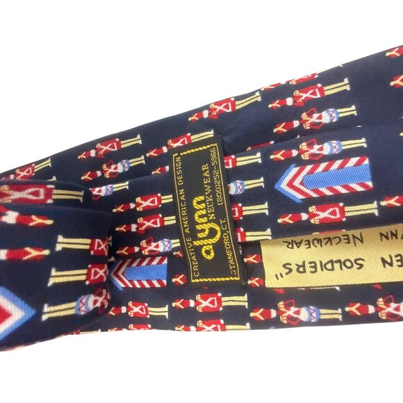 Vintage Alynn Silk Wooden Soldiers Christmas Tie Red Holiday Festive Necktie USA - Picture 4 of 7